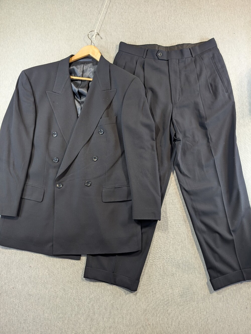 Boss Hugo Boss Zeus/Akropolis Double Breasted Suit Men's 52 Black Blazer & Pant